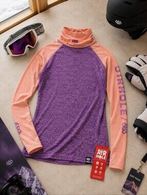 686 Airhole Womens M Thermal Airtube Top Plum Snowboard Ski Base Layer NWT